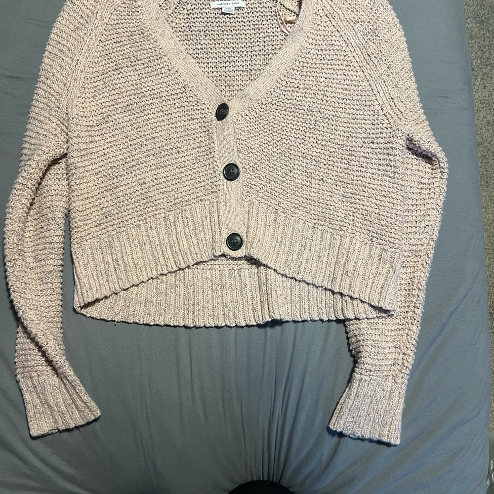 Women's Pink Button-Up Sweater